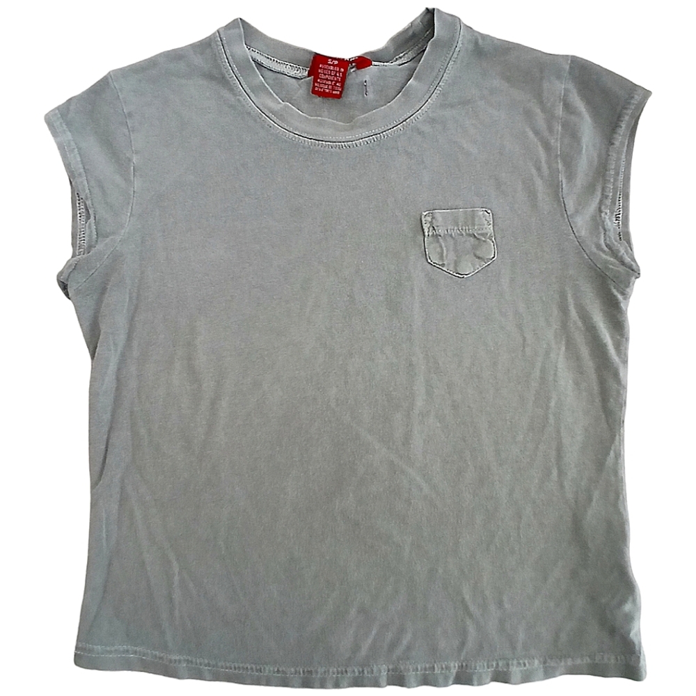 Vintage Guess Shrunken Pocket Tee Women's T-shirt Size Small Faded Olive Green - Picture 5 of 10